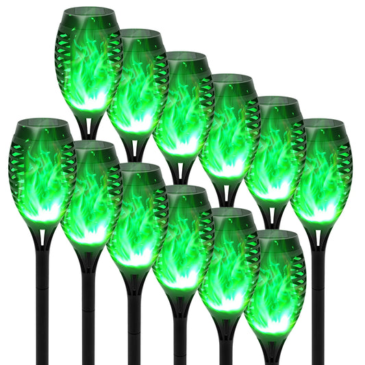 Solar Flame Torch Lamp Waterproof for Garden and Lawn