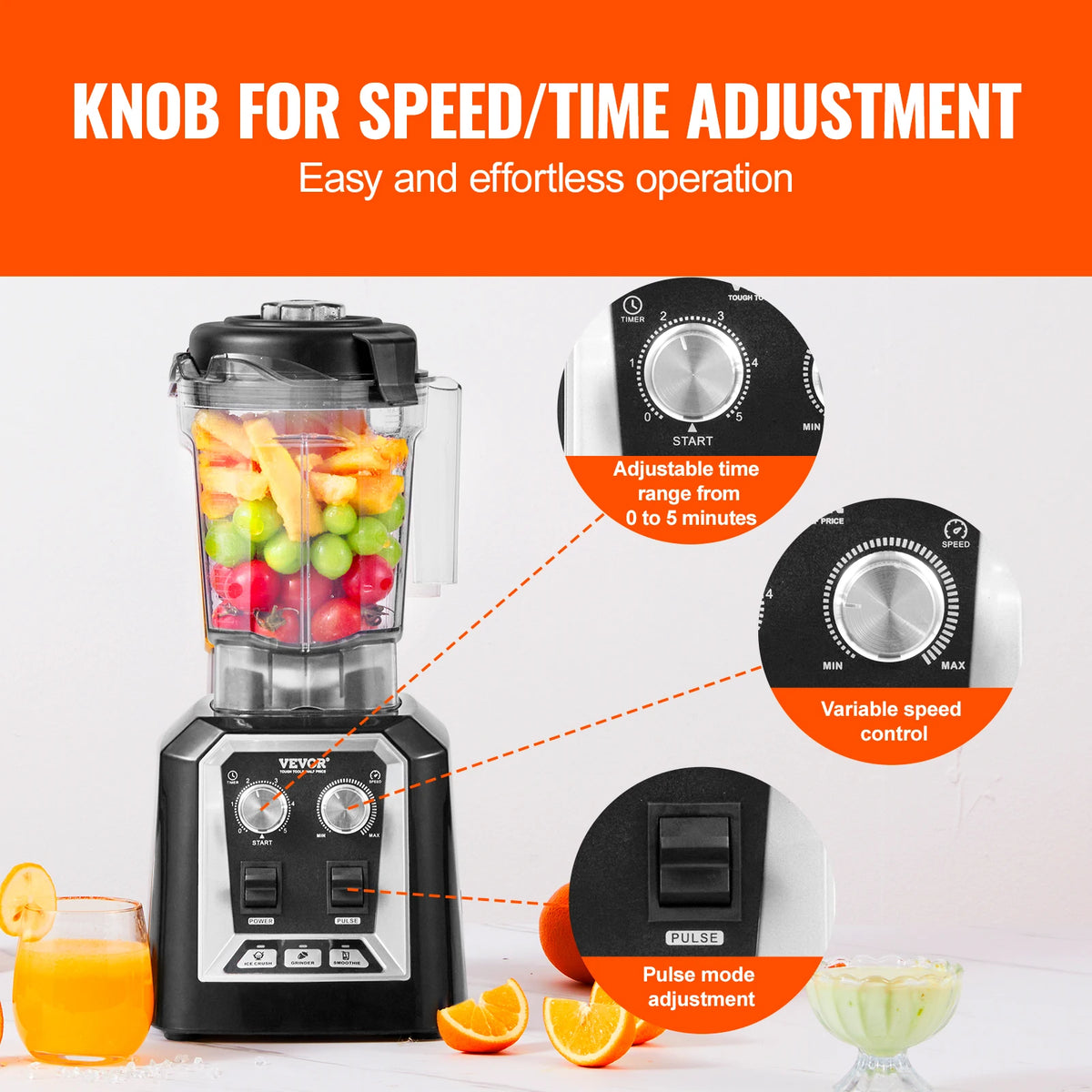 SucceBuy Professional Countertop Smoothie Blender