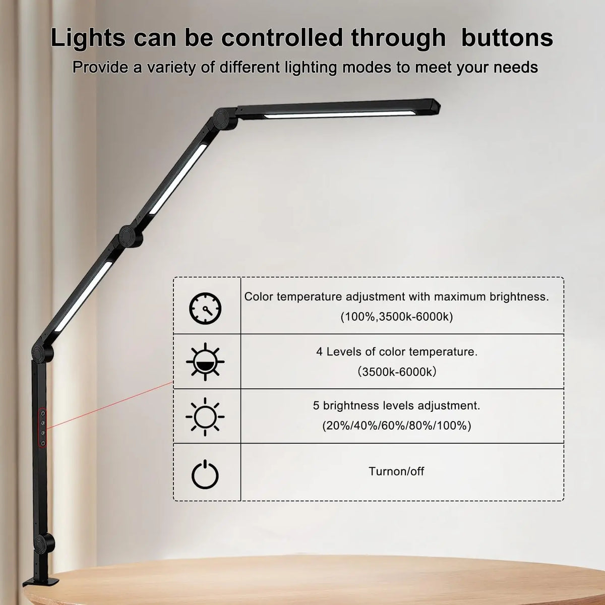 Adjustable Led Desk Lamp With Clamp Arm