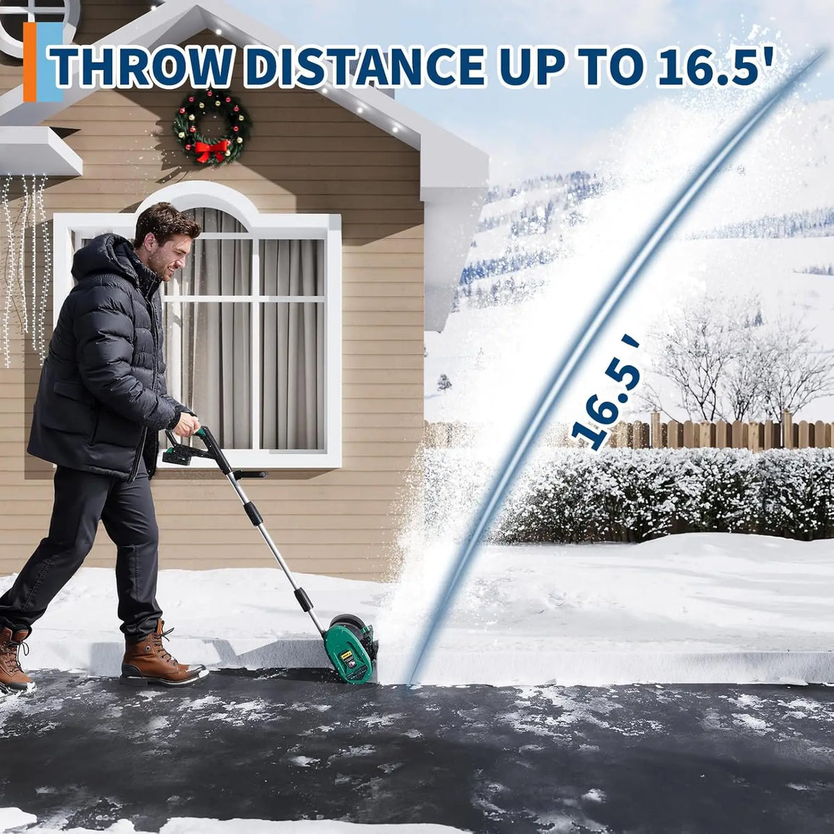 Cordless Brushless Electric Snow Shovel for Driveways