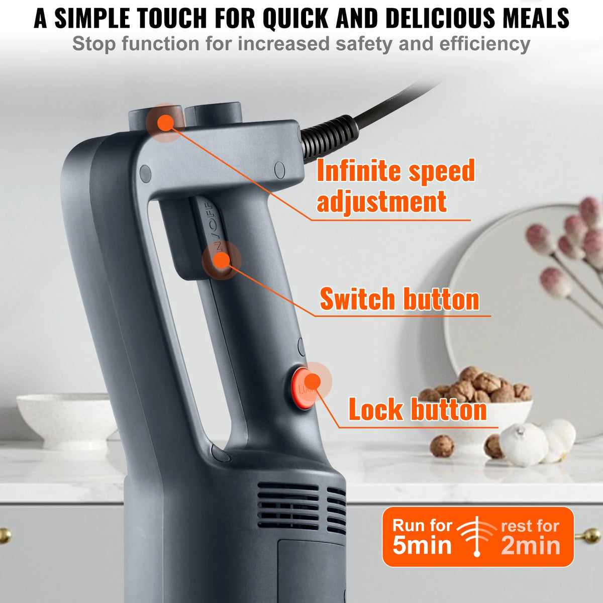 Succebuy Heavy Duty Immersion Blender With Variable Speed