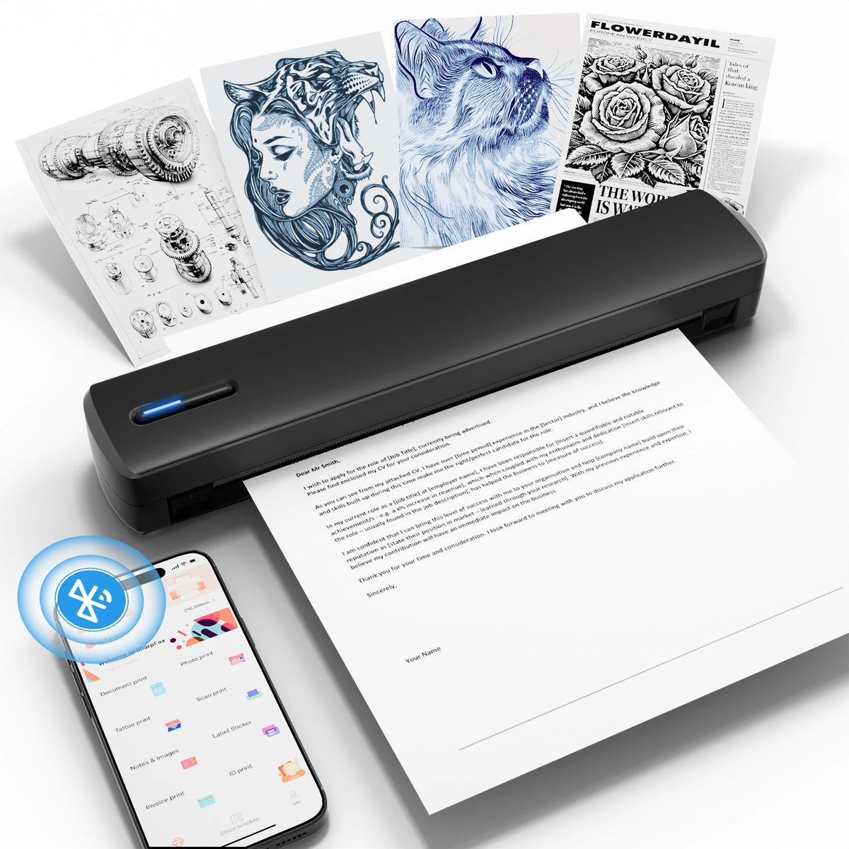 TakeYou Wireless Inkless Thermal Portable Printer for Travel