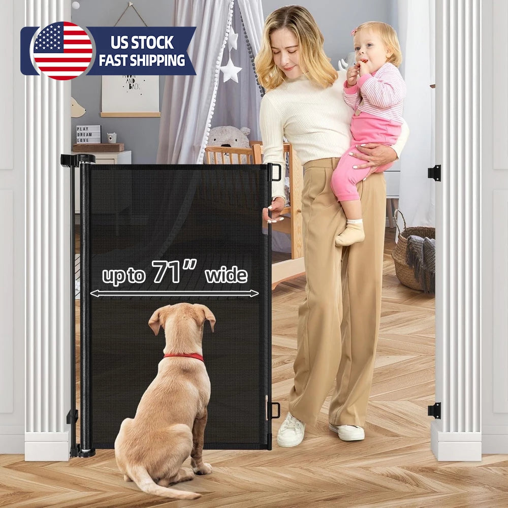 Retractable Baby Safety Gate for Doorways and Stairs