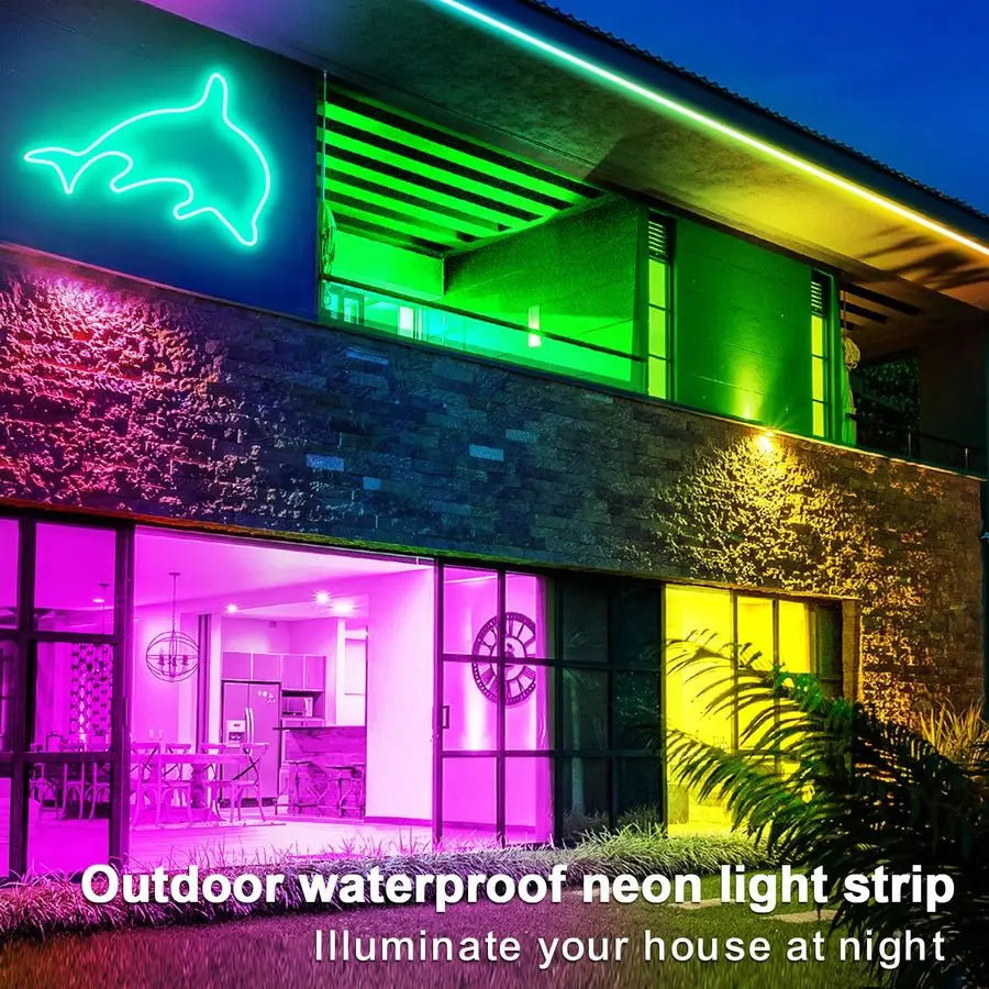 RGB LED Neon Rope Lights With Remote App Control