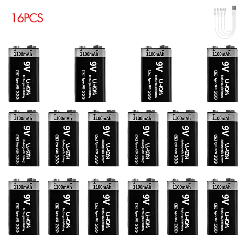 Kuugro 9V USB Rechargeable Battery Pack