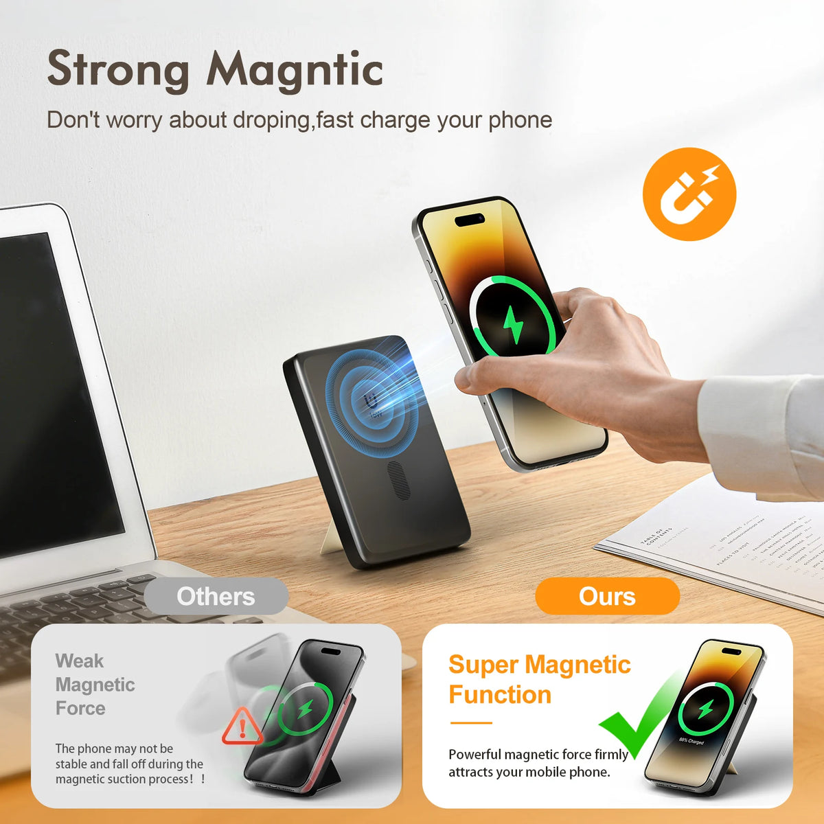 Magnetic Wireless Power Bank Fast Charging Portable Charger