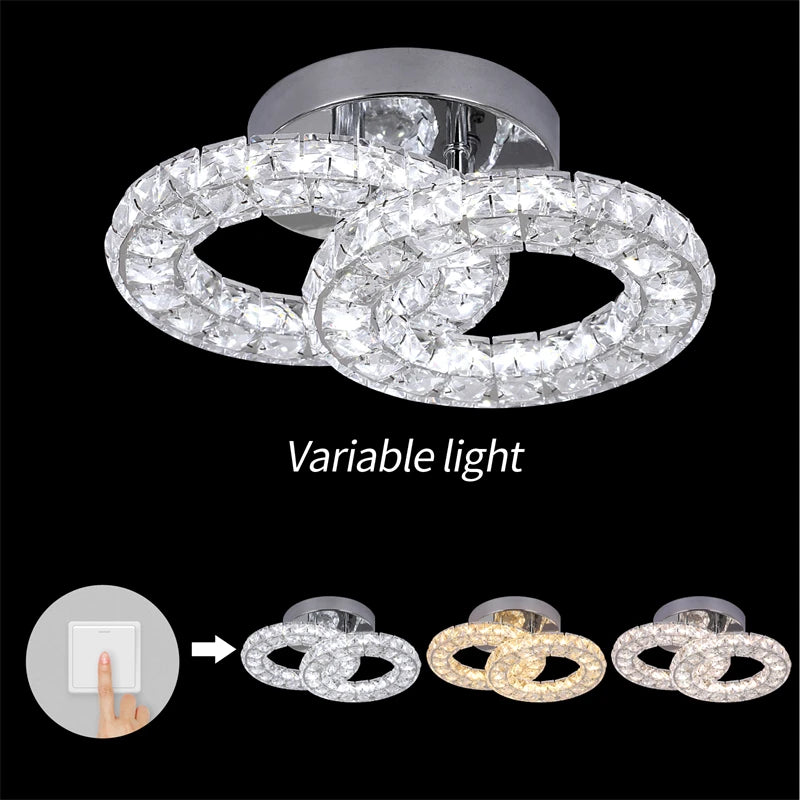 GreeLustr Square Crystal Led Ceiling Light