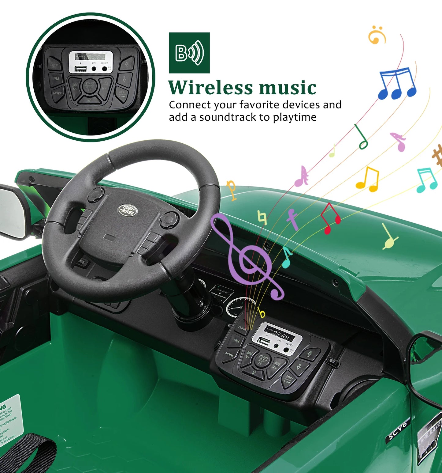 HiMISS 12V Dual-Drive Ride On Car With Remote Control 3-8YRS