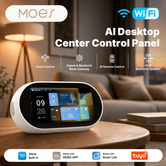MOES Smart Desktop Control Panel Hub Alexa Voice Speaker