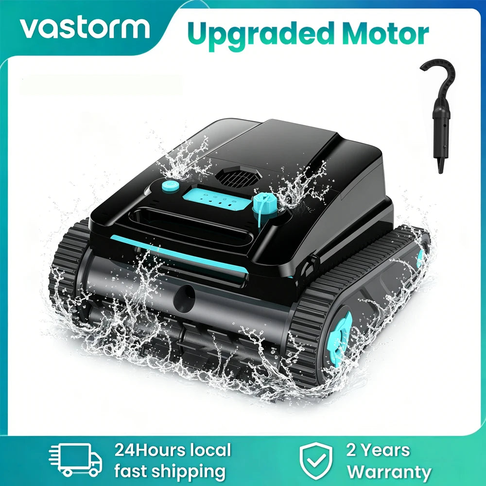 Vastorm 2026 Upgraded H2 Robot Swimming Pool Cleaner 120Mins Runtime Self-Parking Powerful Cordless Floor Wall Auto Cleaning for Pools