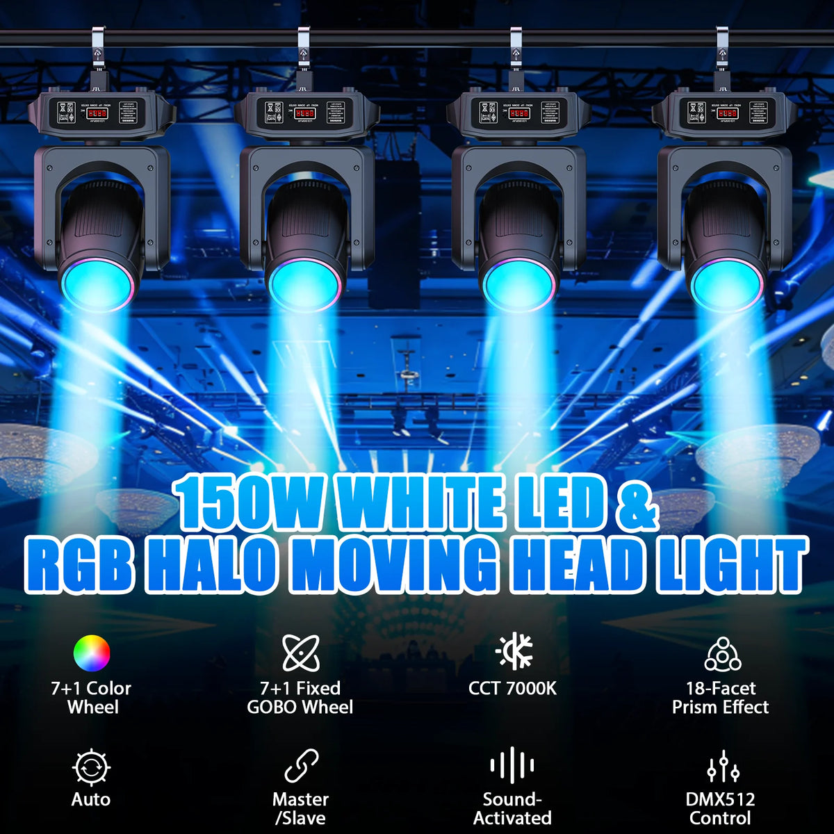 U'King RGB LED Moving Head Light With DMX Control