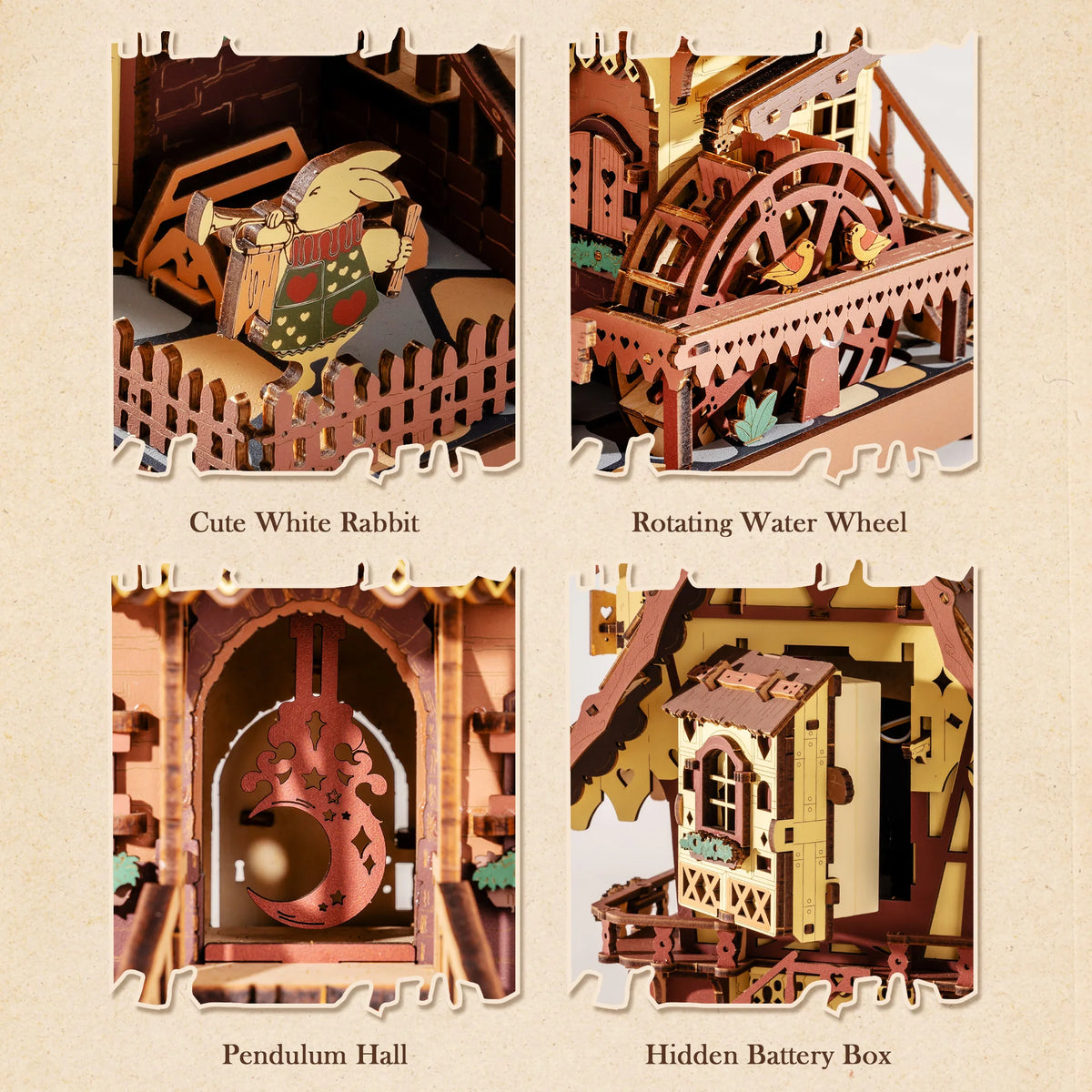 ROKR Wooden 3D Cuckoo Clock Mechanical Building Kit