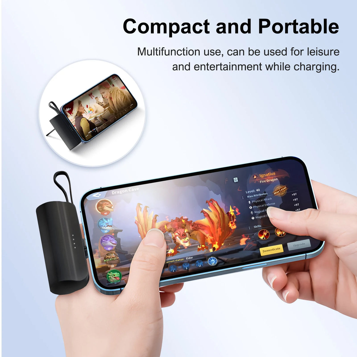 Portable Power Bank With Built In Cables