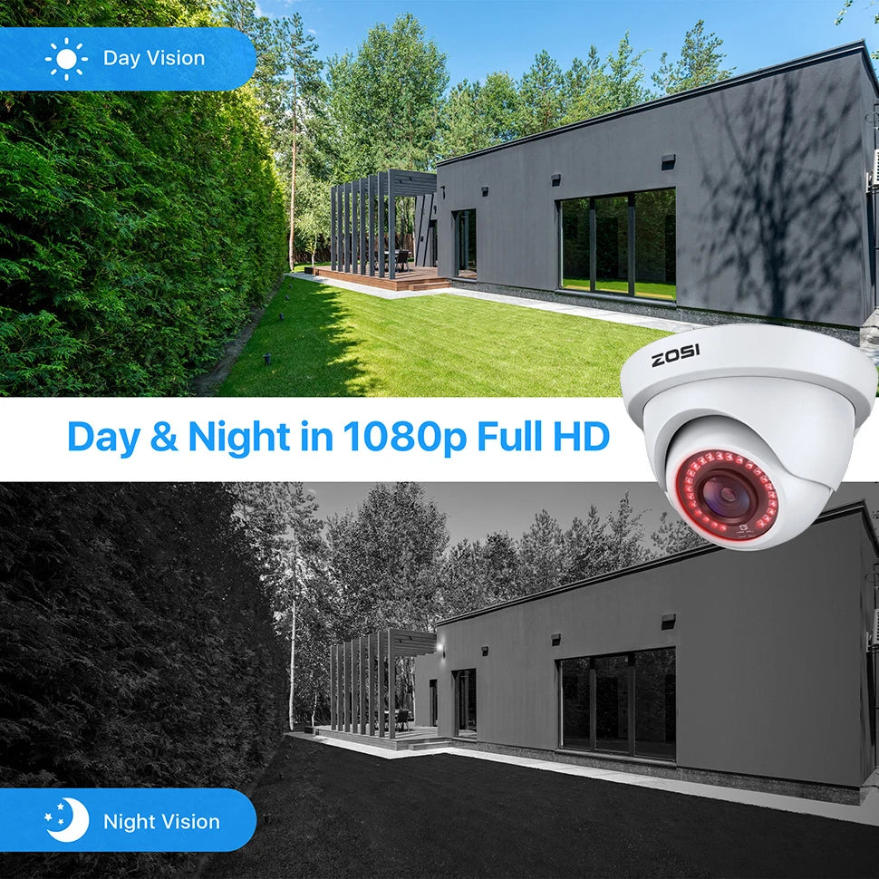 ZOSI 2MP Indoor Outdoor Security Cameras Kit