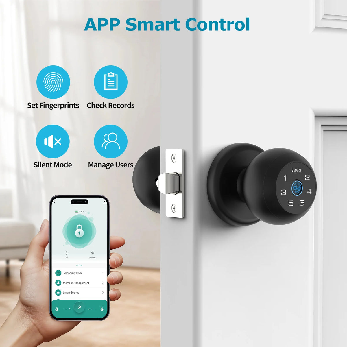 Viladepot Biometric Smart Door Lock With Fingerprint