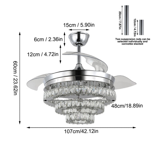 Vetrulus Led Ceiling Fan With Remote Control