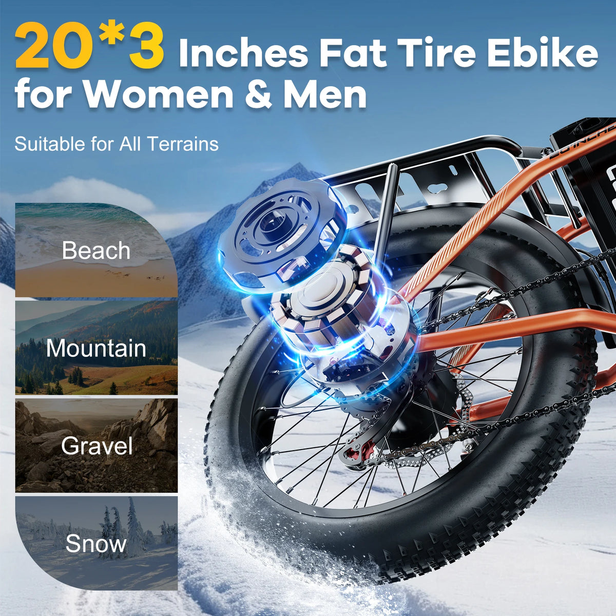 Cybervelo Folding Fat Tire Electric Bike