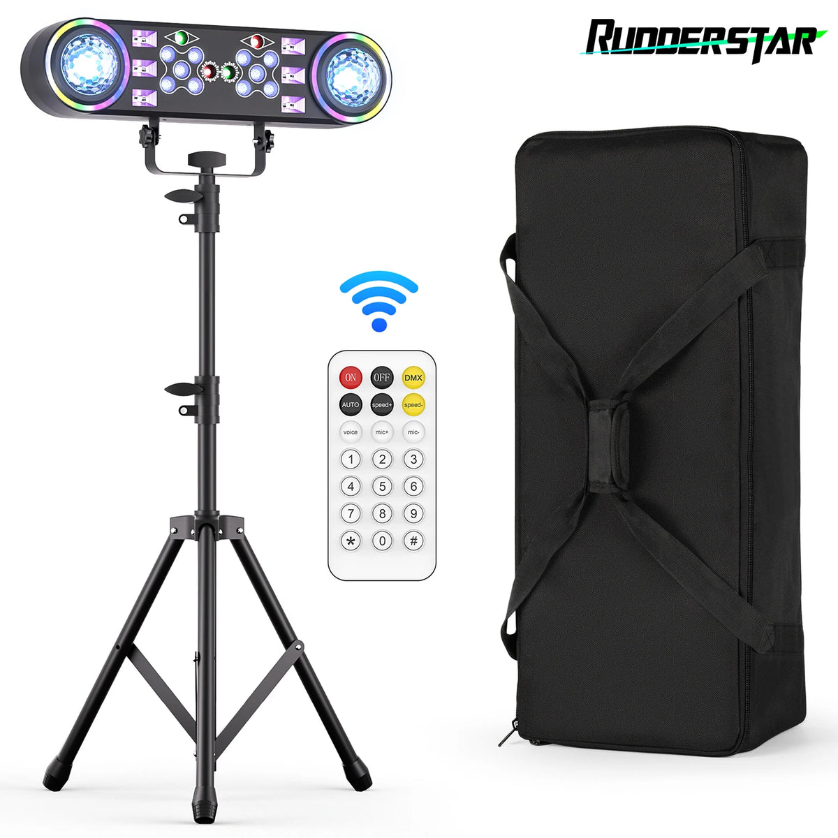 Rudderstar RGBW LED Stage Effect Lights with Remote Control