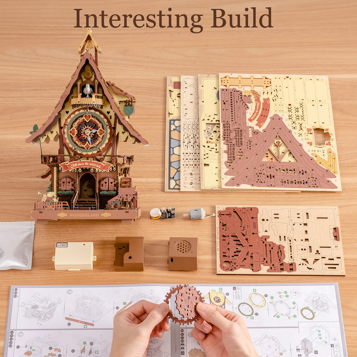 ROKR Wooden 3D Cuckoo Clock Mechanical Building Kit