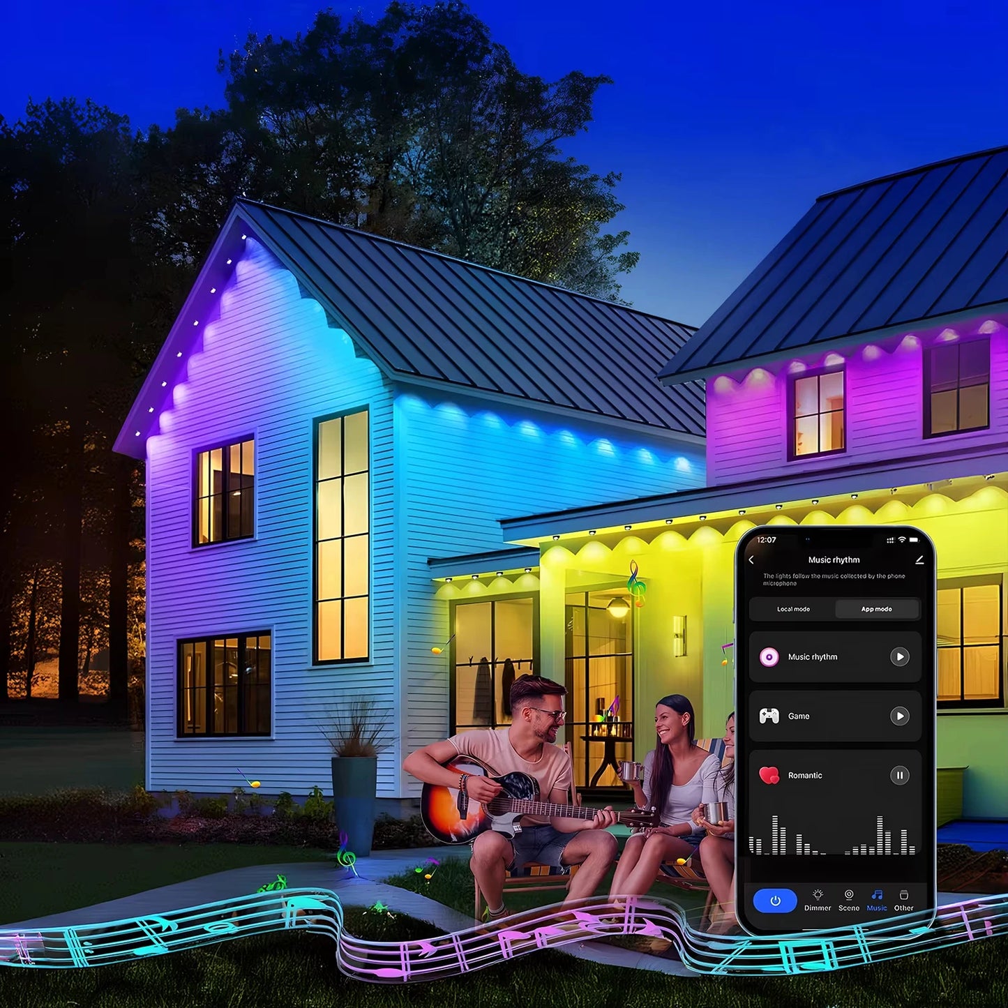 MIMIRGB Outdoor Eaves Light Smart RGBIC LED Strip