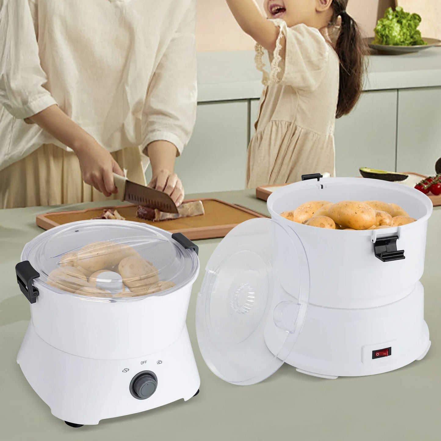 85W Electric Potato Peeler One Button Drive Automatic Spinner