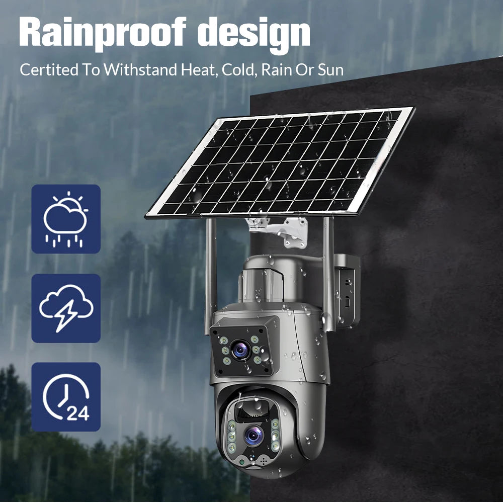 KEPEAK Solar Wireless Camera With Dual Lenses 8MP