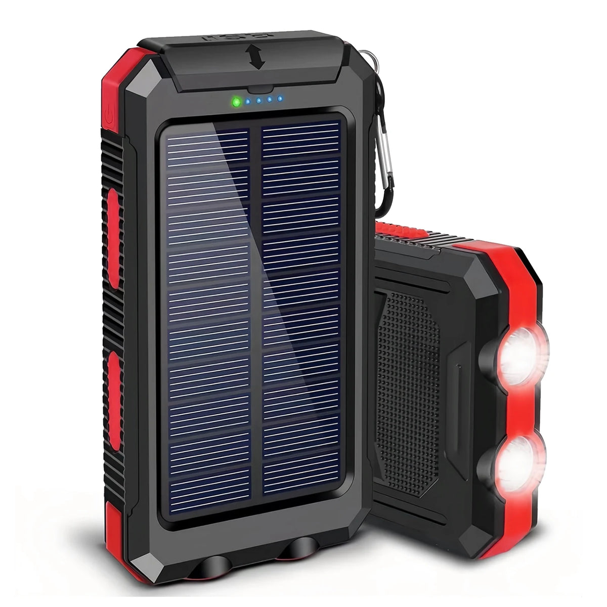 Solar Power Bank With Wireless Charging And LED Light