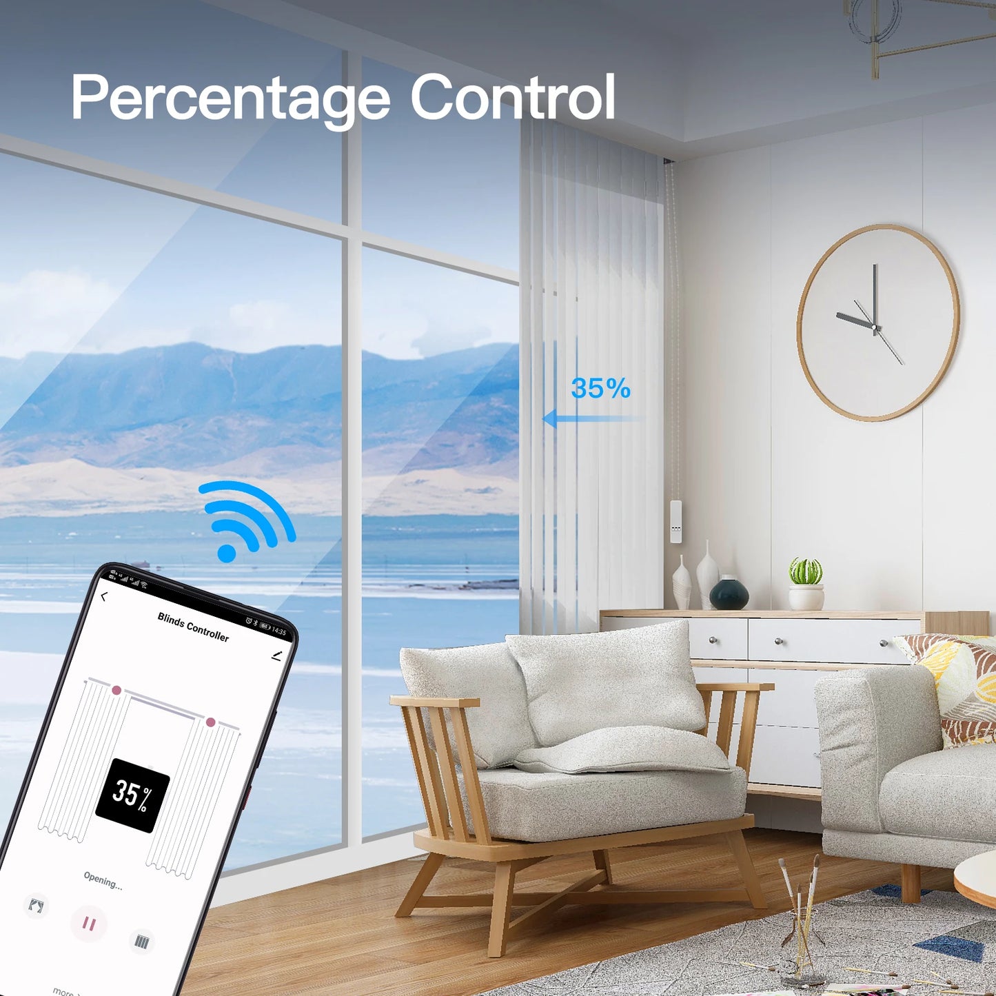 MOES Tuya WiFi Smart Motor Roller Blinds Kit RF Remote