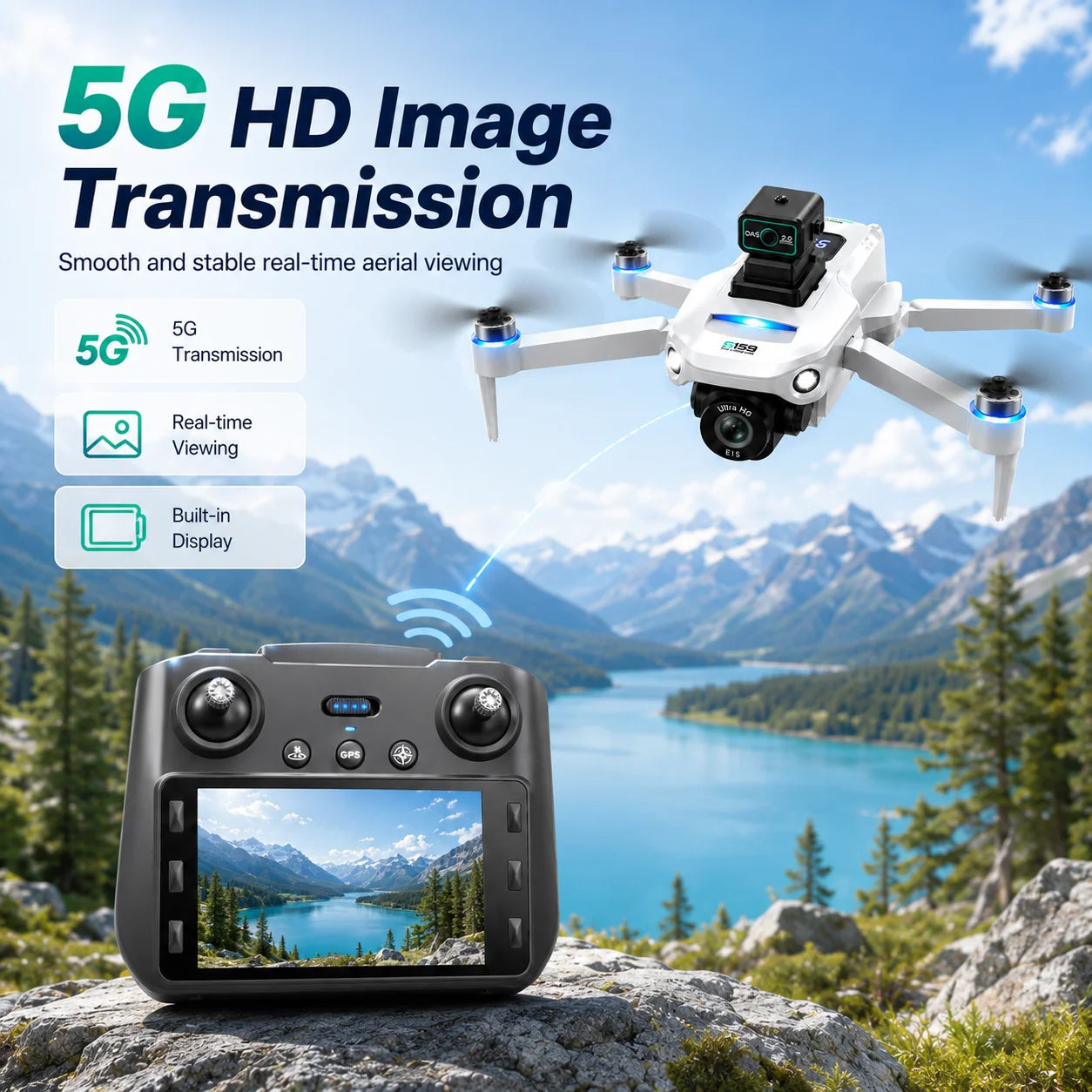 ZNLYRION S159 Brushless GPS Drone 8K Camera FPV