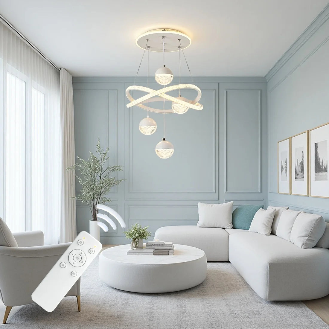 Modern LED Pendant Light With Spherical Heads