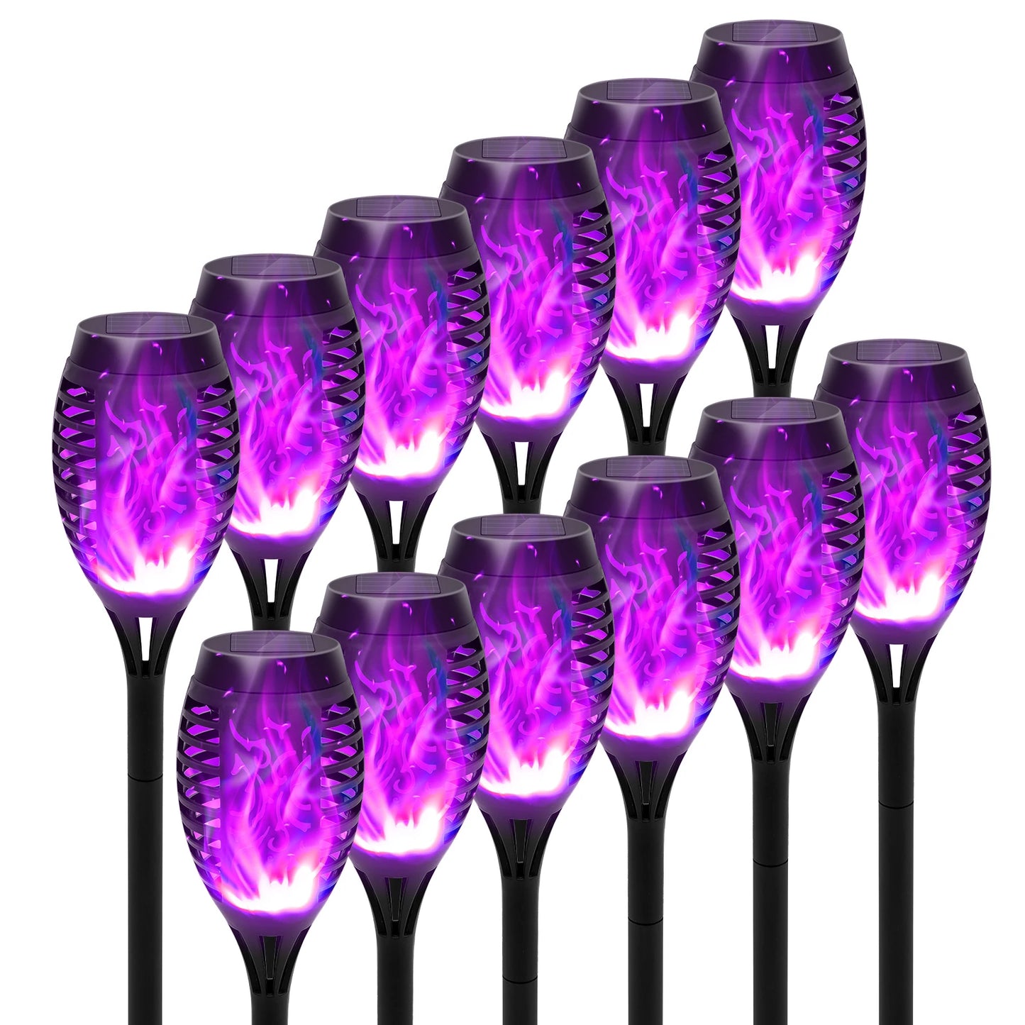 Solar Flame Torch Lamp Waterproof for Garden and Lawn