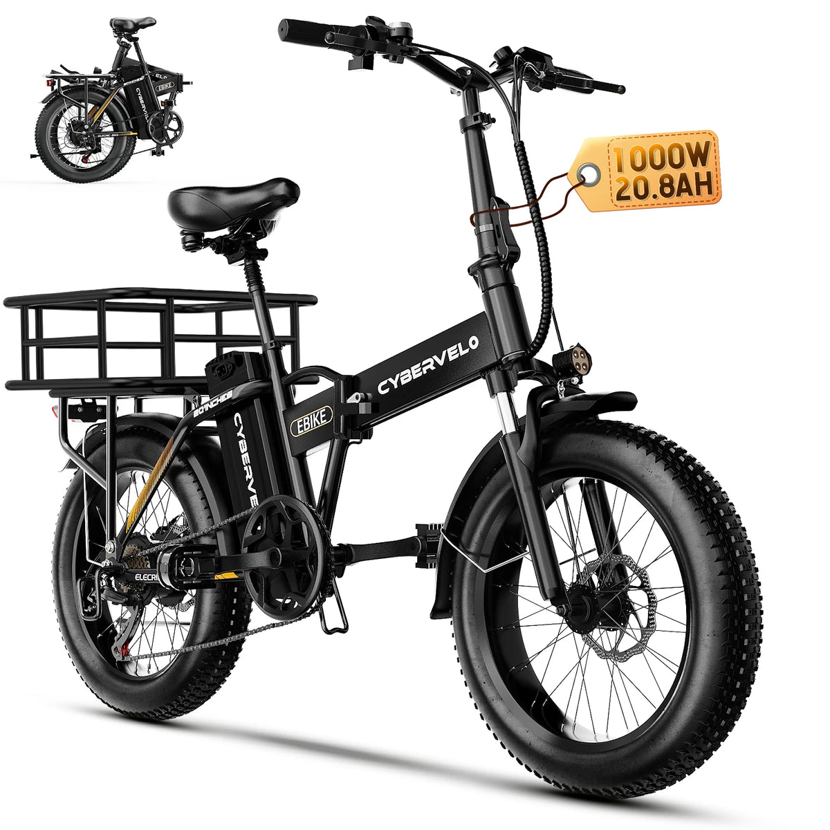Cybervelo Folding Fat Tire Electric Bike