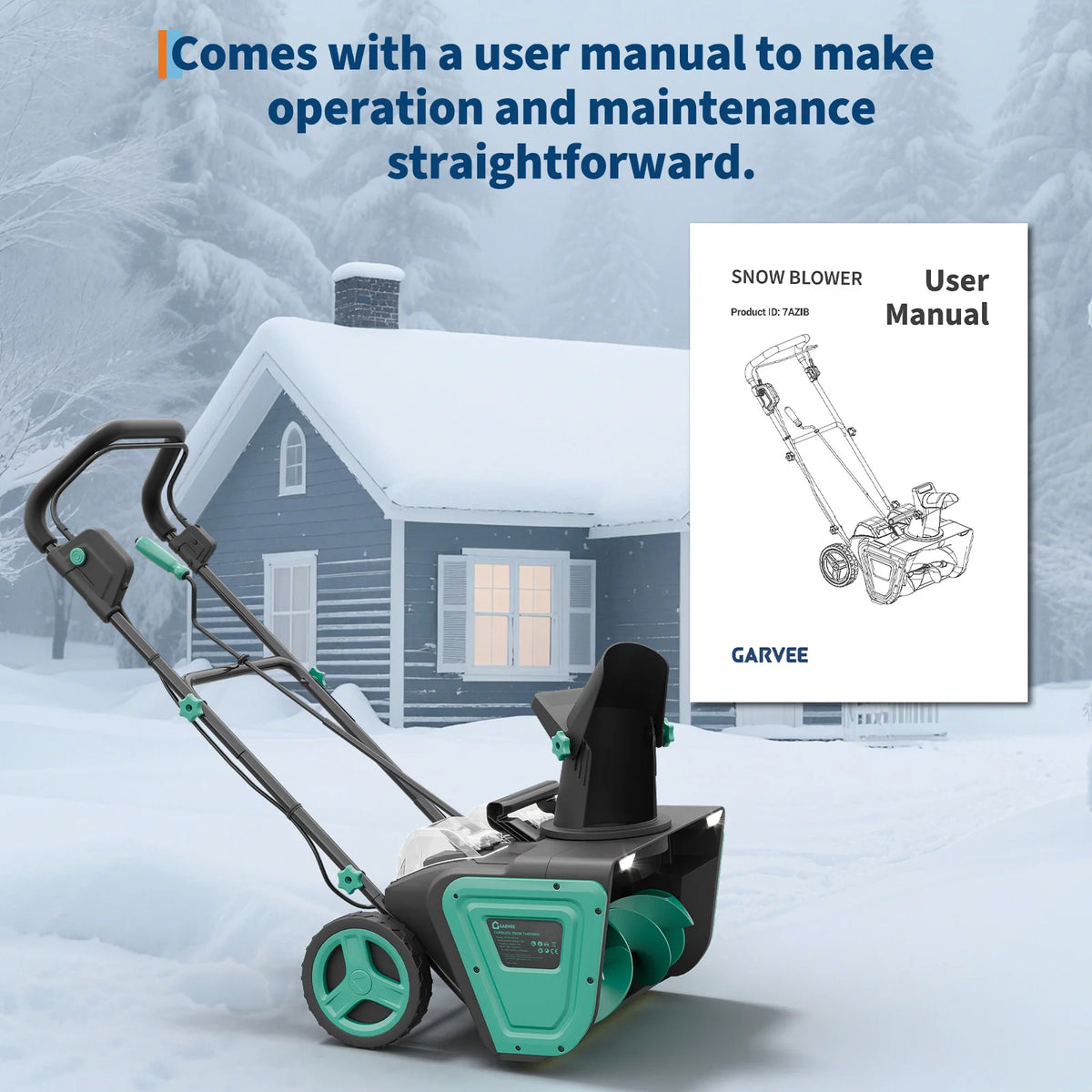 Electric Snow Blower With Brushless Motor And Safety Lock