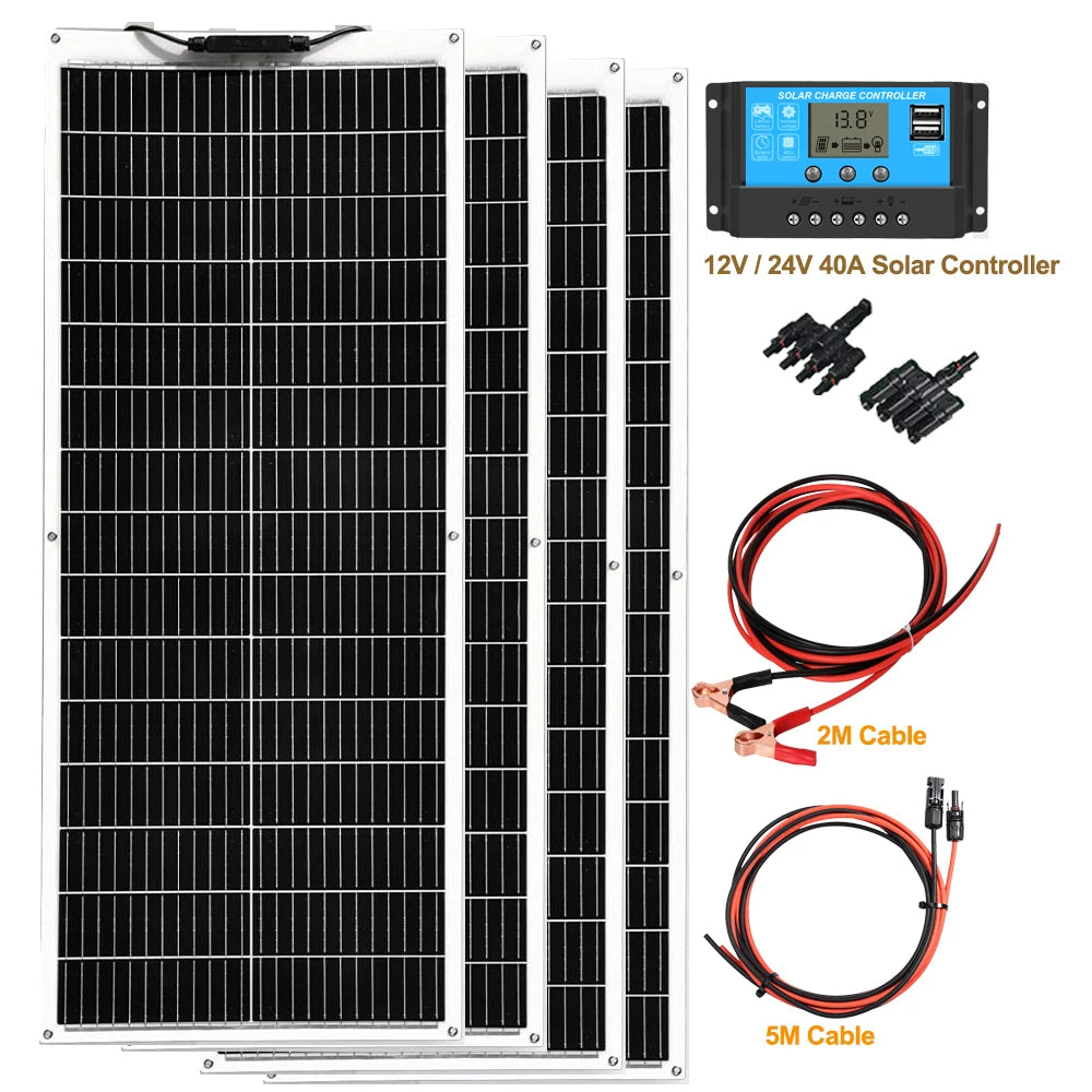 Xinpuguang Flexible Solar Panel Kit 12V Yacht RV