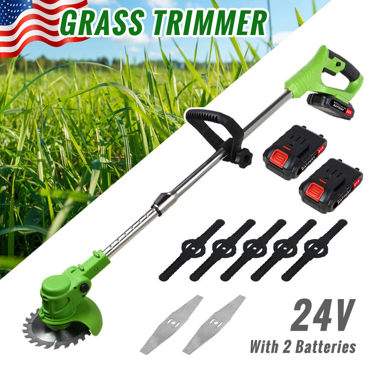 Cordless Brushless Electric String Trimmer and Weed Cutter