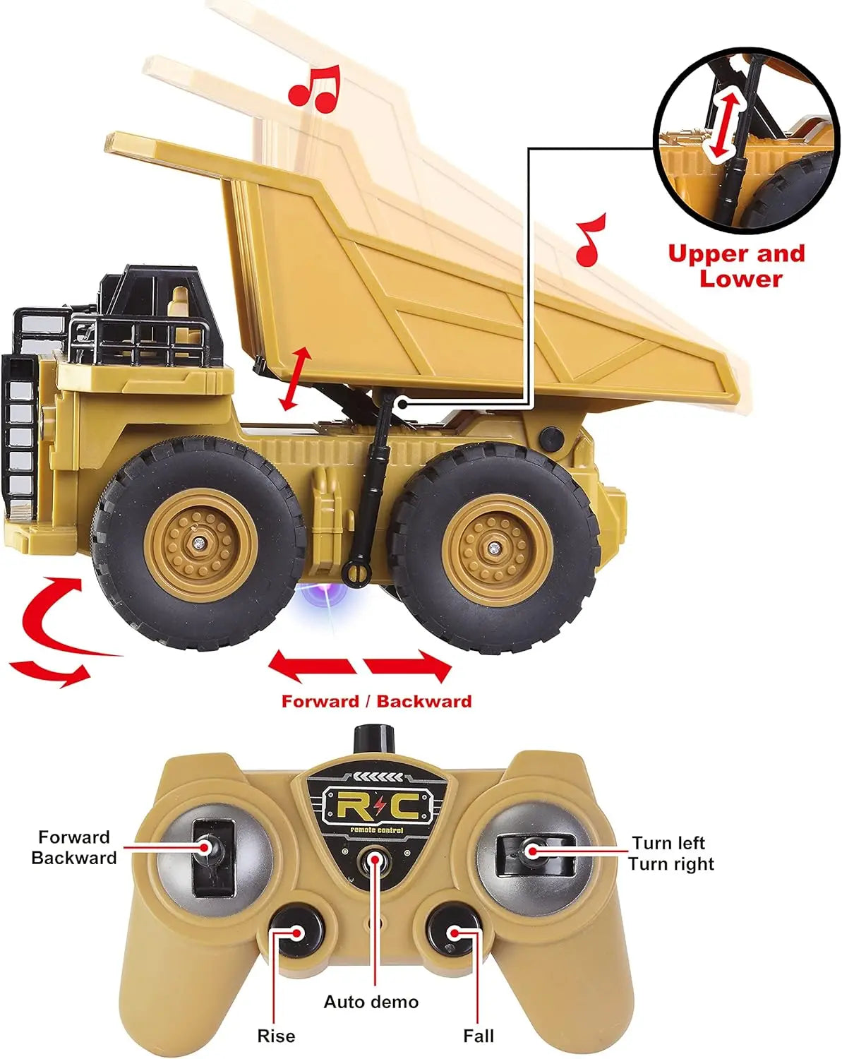 Joyfy Remote Control Excavator And Truck Toy Set