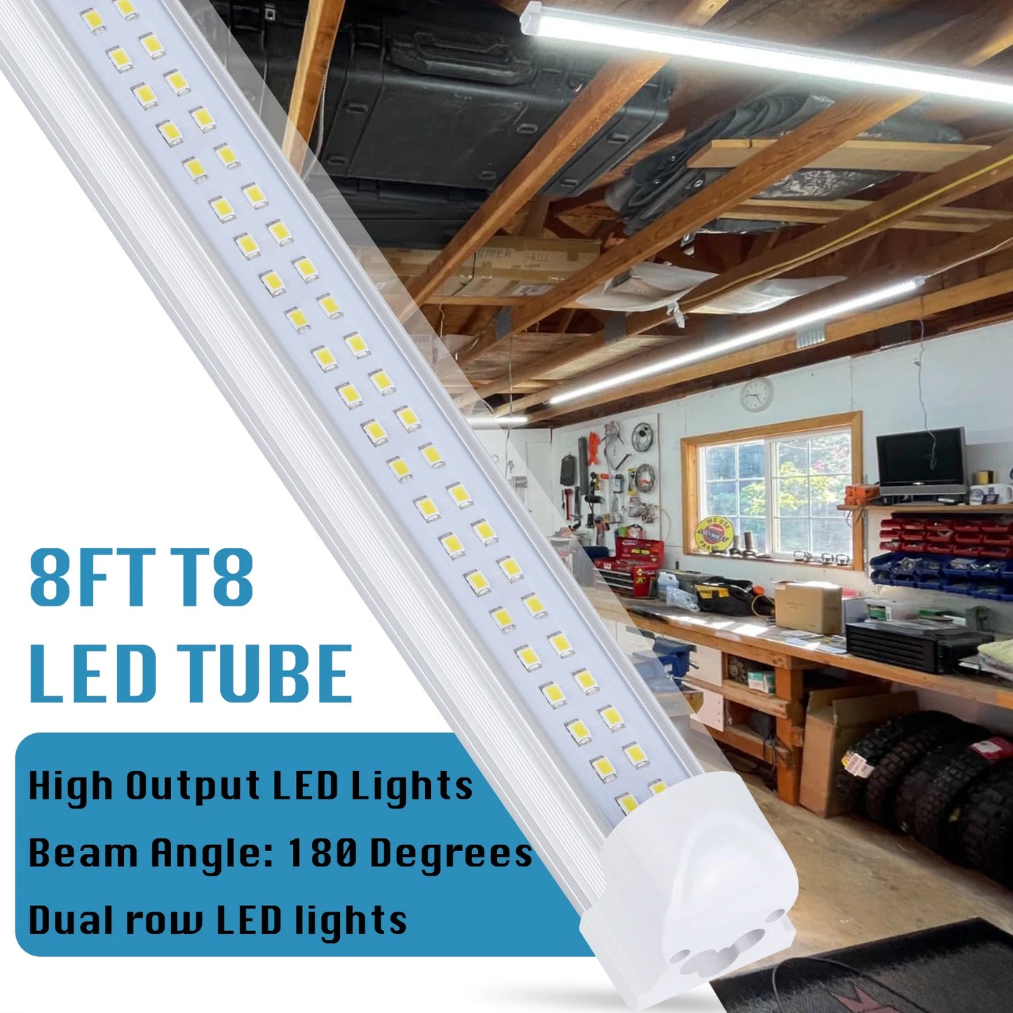 BSK.BESTKA Led Shop Light 100W 15000lm T8 Tube