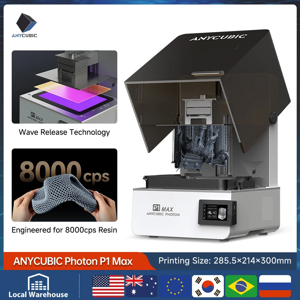ANYCUBIC DLP SLA LCD Resin 3D Printer Photon Mono 4, Photon Mono M7, M7 Pro, Photon P1, Photon P1 Max, Wash and Cure 3 Plus, Max
