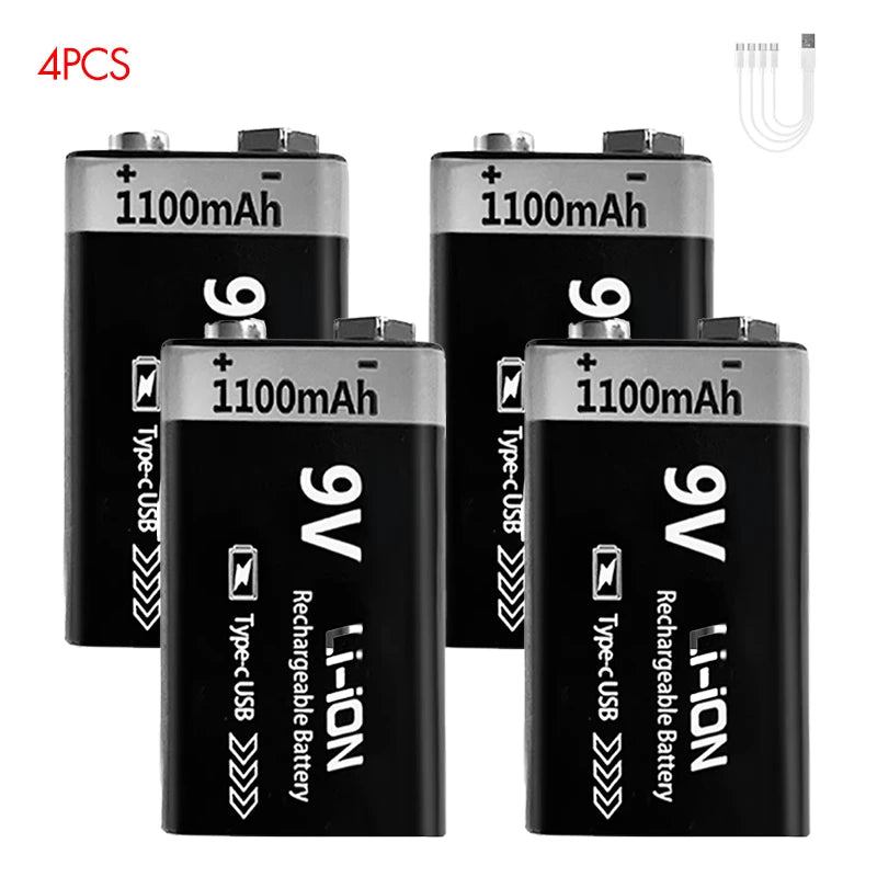 Kuugro 9V USB Rechargeable Battery Pack