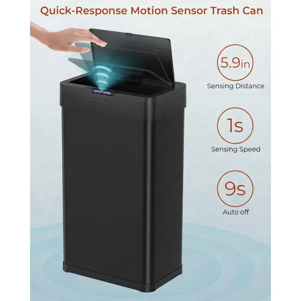 Touchless Motion Sensor Trash Can Stainless Steel