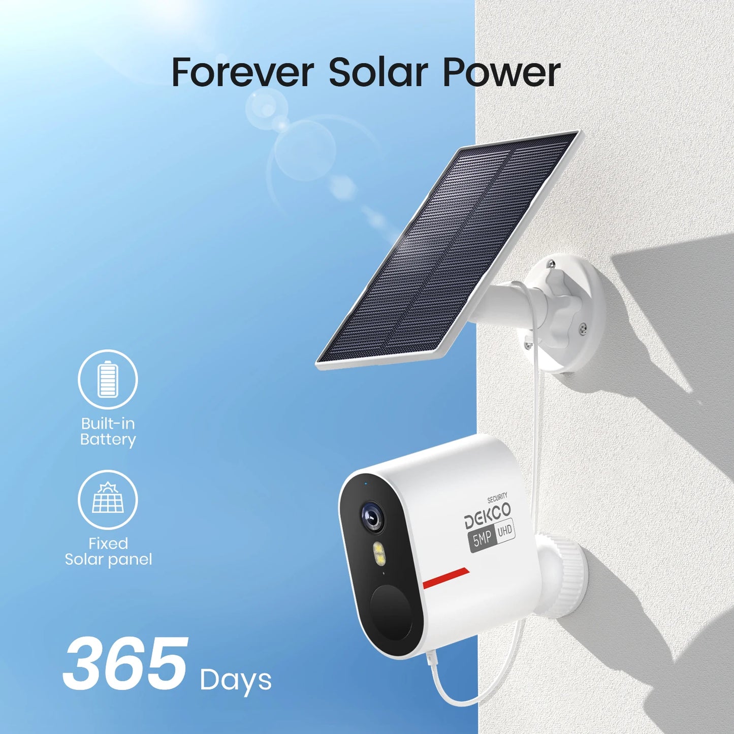 DEKCO 3K 5MP Wireless Solar Camera System 4 Camera Kit