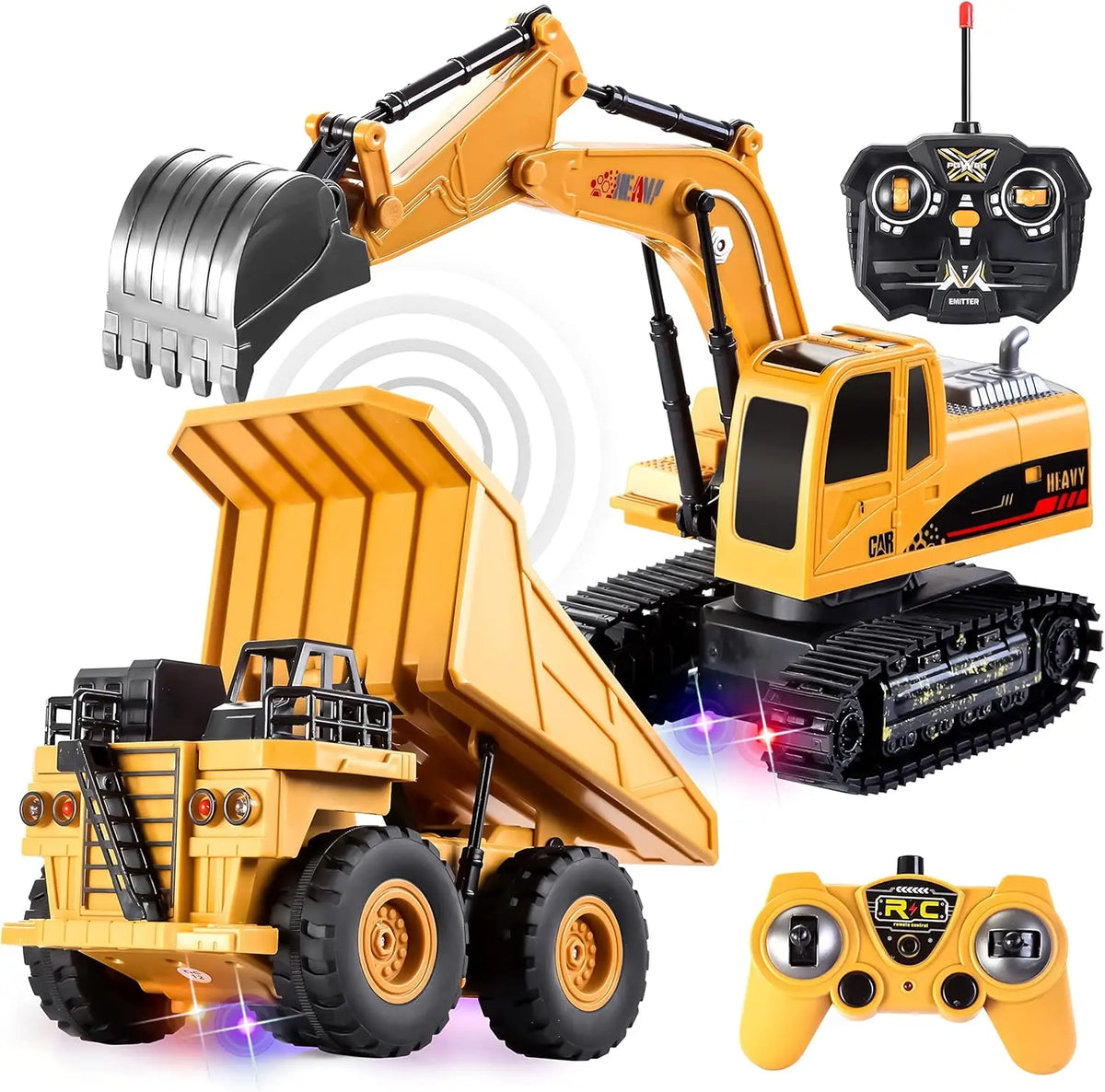 Joyfy Remote Control Excavator And Truck Toy Set