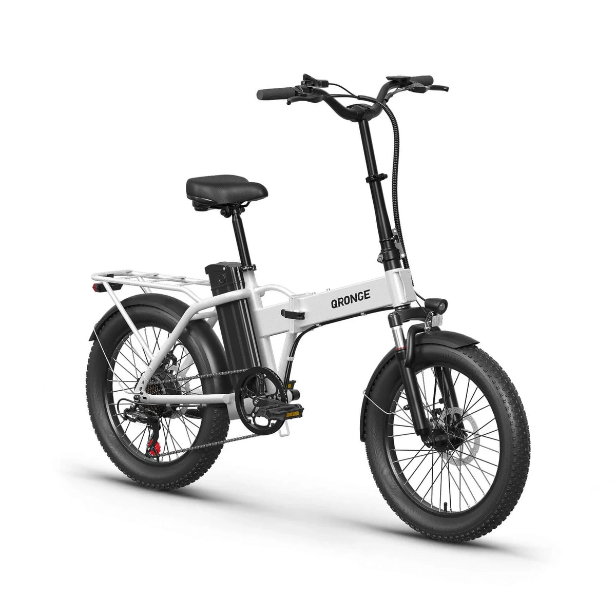 QRONGE Waterfall Folding Fat Tire Electric Bicycle
