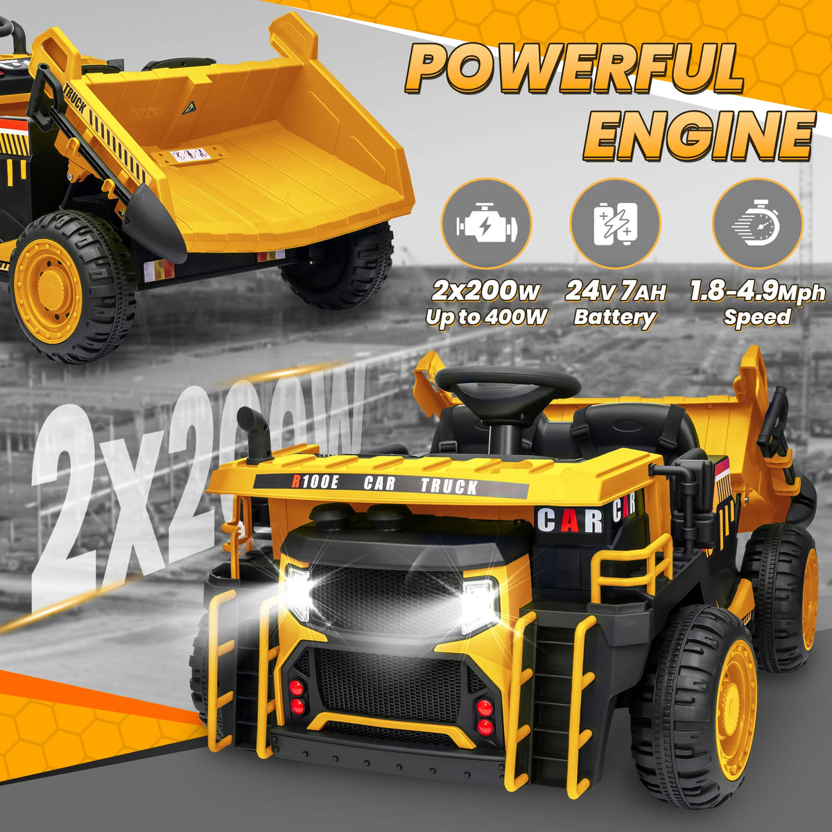 JOYRACER Ride On Dump Truck With Remote Control