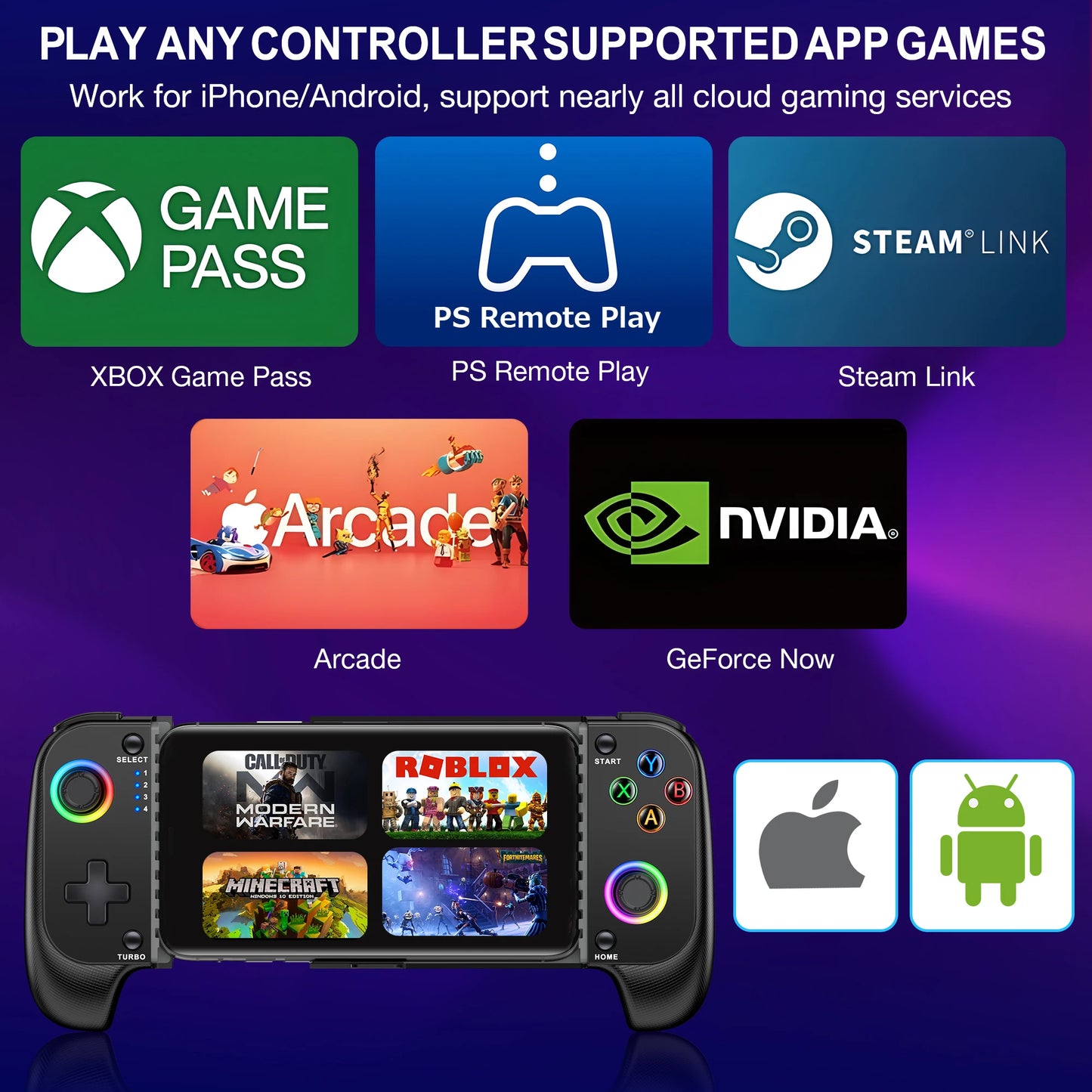 Beboncool MC100 Wireless Bluetooth Gamepad For iOS Android