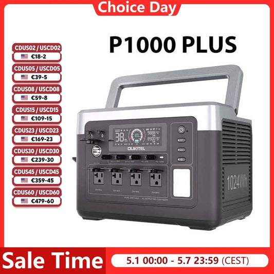 OUKITEL P1000 Plus Portable Power Station 1800W 1024Wh