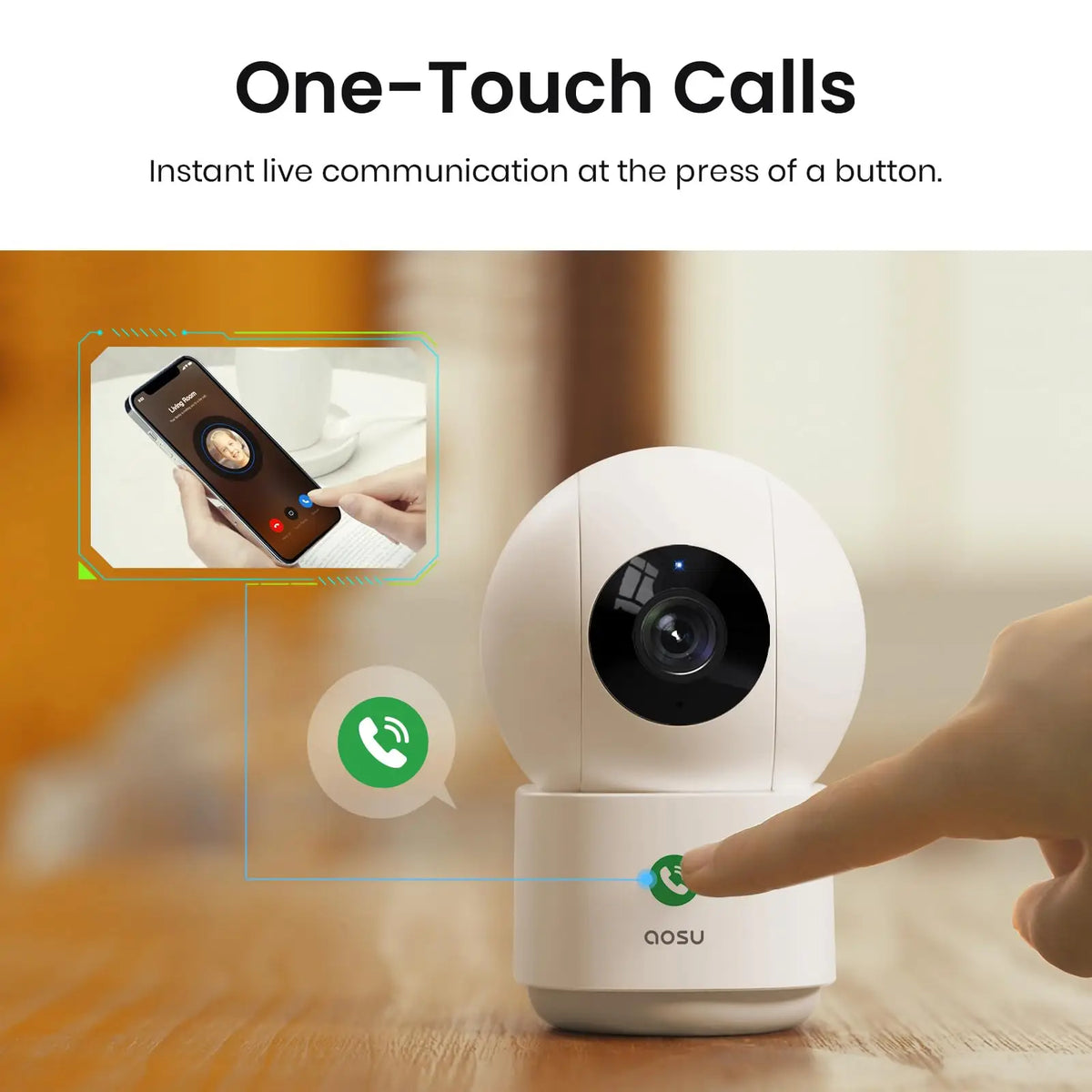AOSU 3MP Indoor Wireless Baby Monitor Security Camera