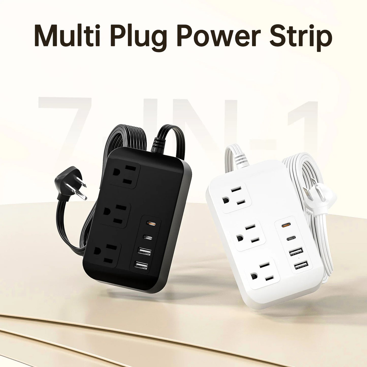 PASSUS US Plug Extension Cord Power Strip PD20W Charging