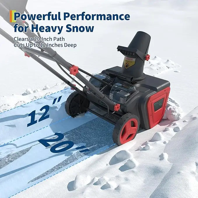 Cordless Electric Snow Blower With Batteries And Charger