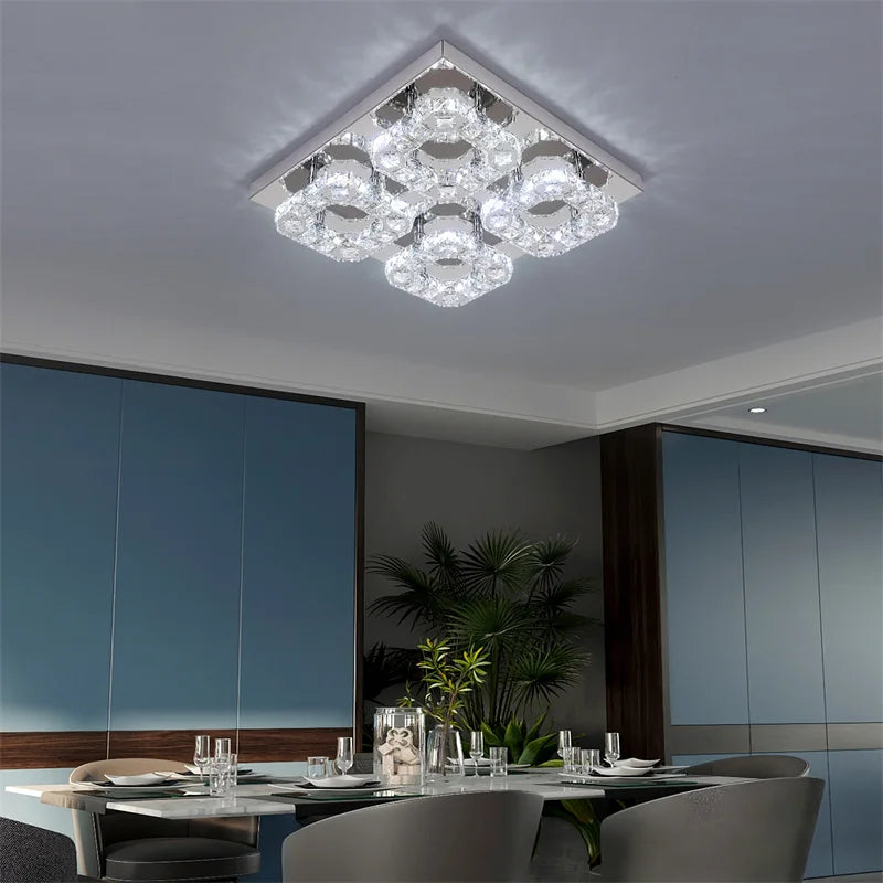 GreeLustr Square Crystal Led Ceiling Light